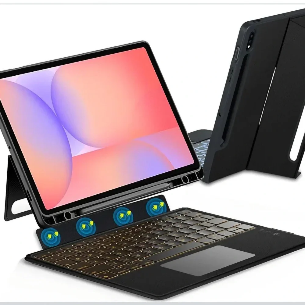 Backlit Touchpad Keyboard Case for Samsung Galaxy Tab S10 Lite S10 FE S9 FE S9